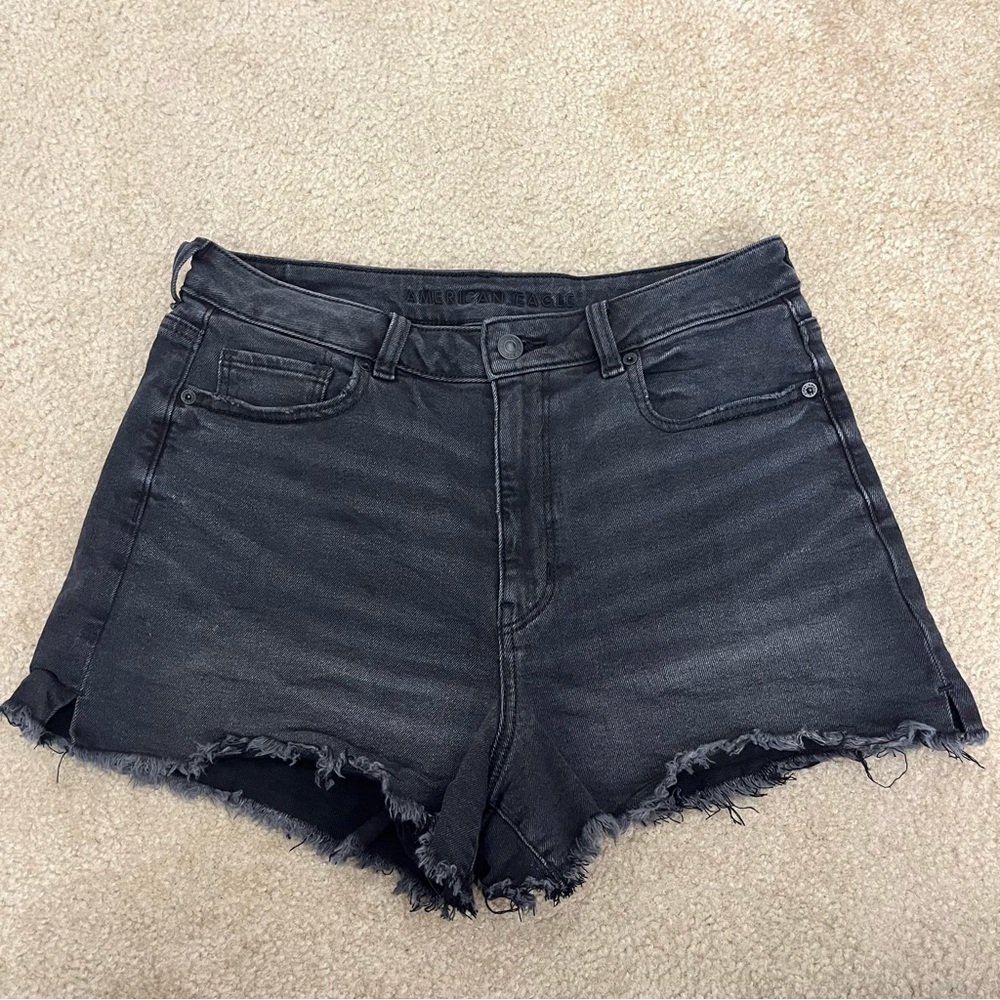 🌴American Eagle Black Stretch Mom Shorts Size 10
